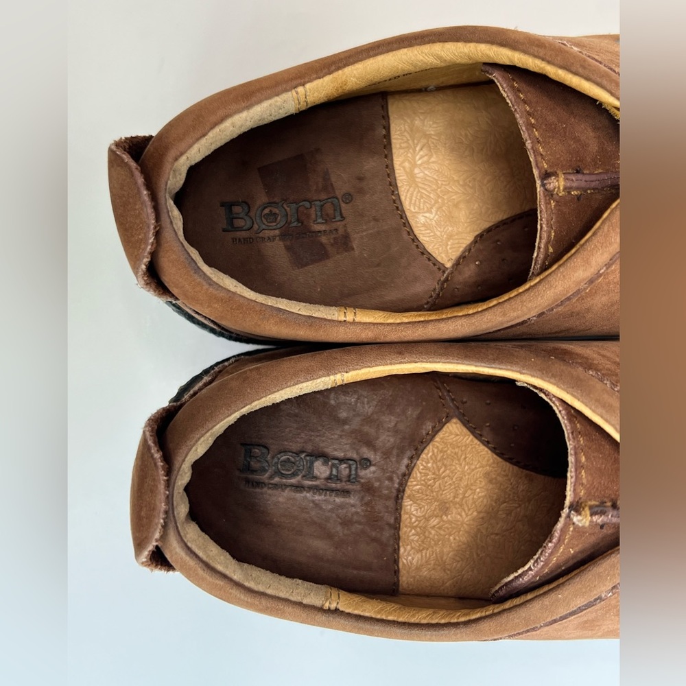 Born Women’s Sahara Leather Driving Oxford Lace Tan Nubuck Size 7.5 - Picture 10 of 15